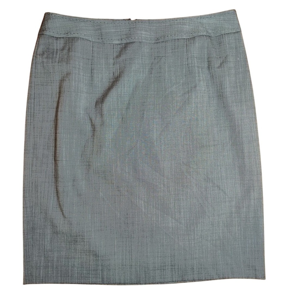 Halogen Women 8 Pencil Skirt Grey Textured Pick Stitch Lined Professional Office